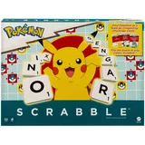 Mattel Games Scrabble Pokémon Brettspiel, Familien-Wortspiel mit zwei Spielmöglichkeiten, enthält 50 Herausforderungskarten mit Pokémon-Figuren für 2–4 Spieler, UK-Version, HXB94