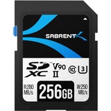 Sabrent SD Karte 256GB v90, sdxc Card uhs ii, SD Speicherkarte Class 10, u3, R280MB/s W250MB/s Full HD Ultra 8K (SD-TL90-256GB)