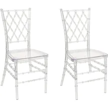 Beliani Esszimmerstuhl 2er Set Transparent Kunststoff Schick Elegant Minimalistisch