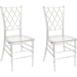 Beliani Esszimmerstuhl 2er Set Transparent Kunststoff Schick Elegant Minimalistisch