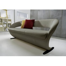 K+W Komfort & Wohnen Polsterbank Wave, in geschwungener Optik mit Metallkufe schwarz Struktur B/H/T: 204 cm x 83 68 cm, Leder Longlife BRONCO beige Polsterbänke Sitzbänke Kleinmöbel