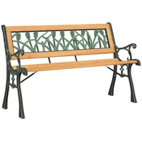 Furnicato Gartenbank 116 cm Massivholz Tanne und Stahl