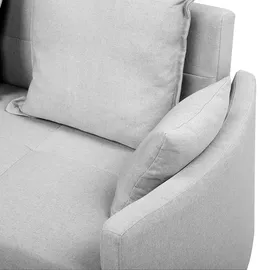 Beliani Schlafsofa 2-Sitzer Hovin Stoff Hellgrau