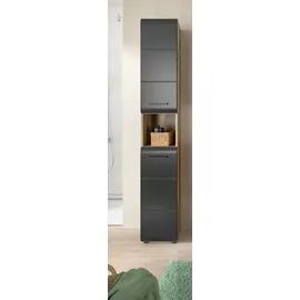 WELLTIME Stauraumschrank Florenz 30 x 185 x 30 cm Schwarz