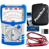 Peaktech P 3385 Analog Multimeter – Messgerät mit Voltmeter, Amperemeter, Durchgangsprüfer, Ohm Meter – Bis 600V AC DC 10A – geeignet für 230V Elektroinstallation – Multimeter Analog