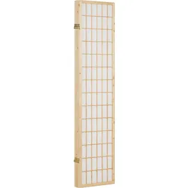 Homestyle4u Paravent Raumteiler 4 teilig Holz Natur Reispapier Weiß Höhe 175 cm