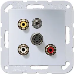 Jung Multimedia-Einsatz Cinch Audio/Composite Video/S-Video/ Miniklinke 3,5 mm