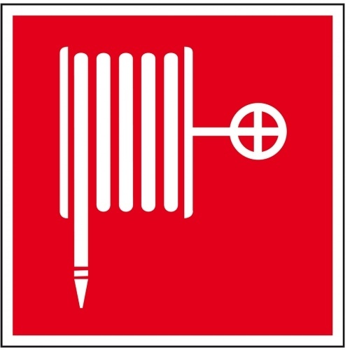 Schild I Brandschutzzeichen Löschschlauch, praxisbewährt, Kunststoff, 200x200mm, BGV A8