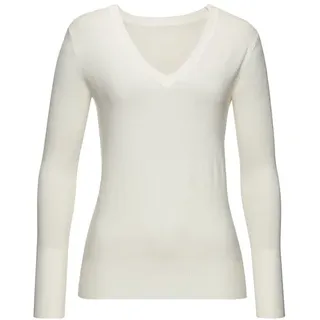 VIVANCE V-Ausschnitt-Pullover Damen creme Gr.36/38