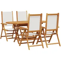 VidaXL Garten Essgruppe 5 pcs Cremeweiß 4-Sitzer
