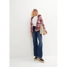 bonprix Kapuzen-Fleecejacke mit Norweger-Muster Weiß S
