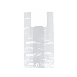 Papstar 250 Hemdchen-Tragetaschen, HDPE 48 cm x 22 cm x 12 cm transparent Knotenbeutel