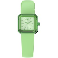 Swarovski Uhr, Grüne Damenuhr mit Silikonarmband und Strahlenden Swarovski
