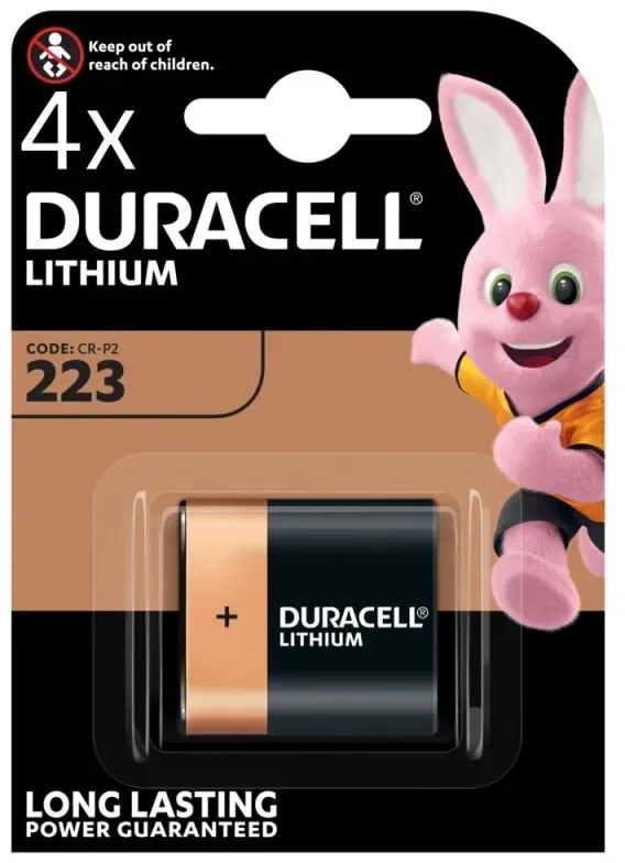 4x Duracell CR-P2 DL223 Lithium Batterie 6V 1,4Ah