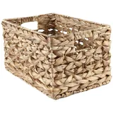 Rechteckiger Wasserhyazinthen-Aufbewahrungskorb, Weidenkörbe zum Organisieren, Hyazinthenkörbe mit Griff, dekorativer Rattankorb für Bad/Schlafzimmer/Regale/Wohnzimmer (Tuba)