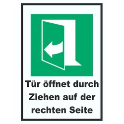 HB-Druck Tür öffnet durch Ziehen auf der rechten Seite A5 (148x210mm) Schild