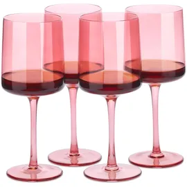 Navaris rosa getönte Weingläser 4er-Set 0,3 l