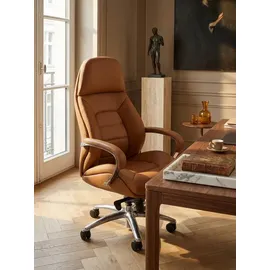 KADIMA DESIGN Chefsessel Echtleder Caramel