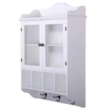 DESIGN DELIGHTS Landhaus WANDSCHRANK Lotta | antik weiß, 4 Fächer, Glastüren | Shabby Chic,