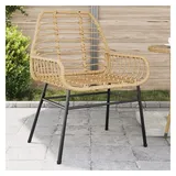 vidaXL Gartenstühle 2 Stk. Braun Poly Rattan