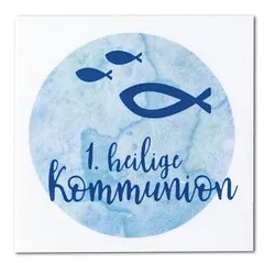 Rayher Wachsmotiv blau Heilige Kommunion Ø 6,7 cm