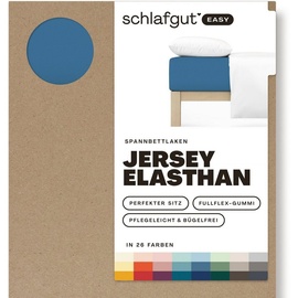 SCHLAFGUT Easy Jersey 180 x 200 - 200 x 220 cm blue mid