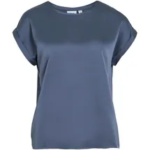 VILA Viellette S/S Satin Top - Noos Blau XL