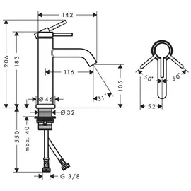Hansgrohe Tecturis S Waschtischarmatur 110