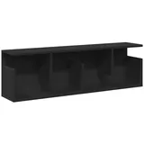 vidaXL Wandschrank 100x20x30 cm Schwarz Holzwerkstoff