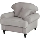 furn.design Sessel hellgrau Landhaus Loungesessel 110 cm Adelina