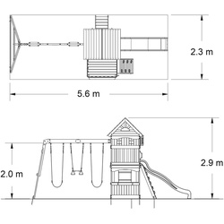 Backyard Spielturm Atlantic, Holz, mit Schaukel und Rutsche
