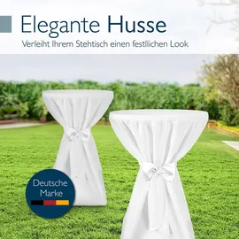 Beautissu Stehtischhusse Premium Weiß Ø 80 cm