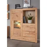 vogl möbelfabrik Highboard, Breite 107 cm, Teilmassivholz, Made in Germany braun 107 cm x 135 cm x 40 cm