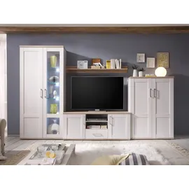 Die Möbelfundgrube Wohnwand San Remo Eiche / 329 cm - ROMANCE