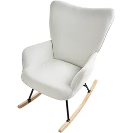 Beliani Schaukelsessel ARSET Cord 78 x 95 x 70 cm Cremeweiß