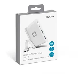 Dicota USB-C Portable Hub 4-in-1 - Weiß
