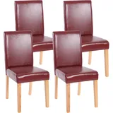 MCW Esszimmerstuhl Littau 4er-Set Kunstleder Rot-Braun Helle Beine