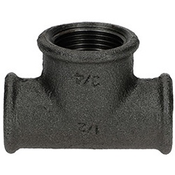Temperguss Fitting schwarz T-Stück reduziert 1" x 1 1/4" x 1"