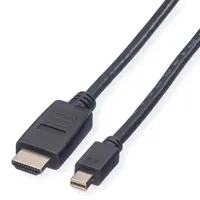 Value Mini DisplayPort Kabel, Mini DP-HDTV, ST/ST, schwarz, 3