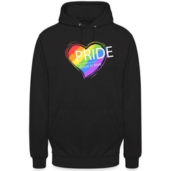Quattro Formatee Kapuzenpullover Pride Love – Stolz Regenbogen LGBT Gay Pride Unisex Hoodie (1-tlg) schwarz S