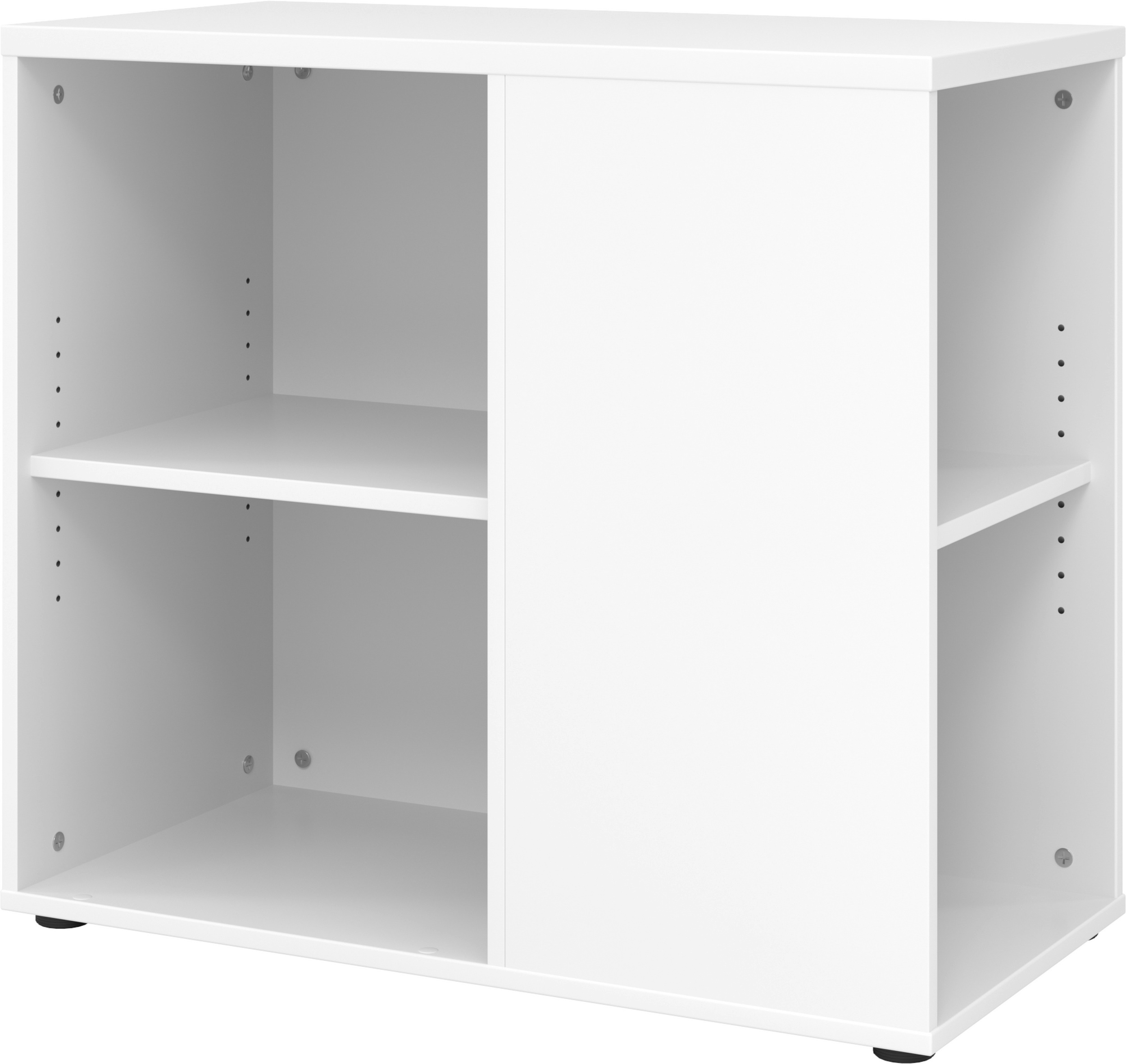 bümö Schreibtisch Schrank in weiß, Container Schrank Büro für Ordner & Co. - Anstell-Container Schreibtisch, Schreibtisch Kommode, Büro Schrank