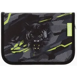 Herlitz Federmäppchen befüllt Wild Panther anthrazit, grün 31-teilig, 20,5 x 3,8 cm