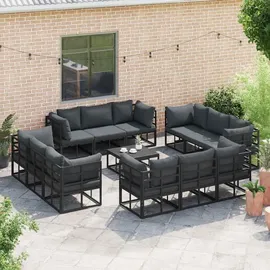 vidaXL Garten-Sofa-Set 12-tlg. schwarz