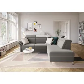sit&more Ecksofa SIT & MORE "Vincenzo L-Form", grau (hellgrau), B:245cm H:84cm T:193cm, Sofas, Ecksofa, inklusive Kopfteilverstellung, wahlweise mit Bettfunktion, Bettkasten