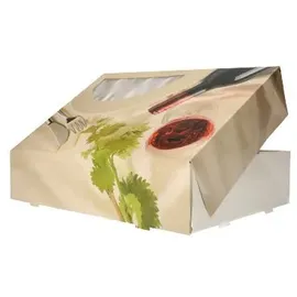 Papstar 5 Transport- und Catering-Kartons 8 cm x 46 cm x 31 cm "Orchidee" mit Sichtfenster,