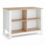 BASIC by Balculina Stella Trading Sugar Kücheninsel freistehend in Weiß, Artisan Eiche Optik FSC-Zertifiziert - Geräumige Kochinsel mit Arbeitsplatte - 124 x 90 x 75 cm (B/H/T)