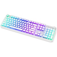 ENDORFY Thock Wireless Red Onyx White Pudding, Stylish White Design, Bluetooth and 2.4GHz Wireless connectivity, Full Size Mechanical Keyboard, PBT Double-Shot keycaps, QWERTY Layout | EY5A120