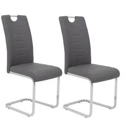 Hela Freischwinger Ruby Kunstleder grau 2er Set