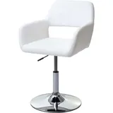 Esszimmerstuhl Hhg 926 Iii, Stuhl Küchenstuhl, Retro 50er Jahre, Kunstleder Weiß, Chromfuß