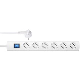 Kopp DUOversal® Plus 6-/12-fach Steckdosenleiste 1,4m – doppelte Steckplätze + Flacher Winkelstecker + Schalter + Berührungsschutz + großer Abstand + anschraubbar Weiß 234702004